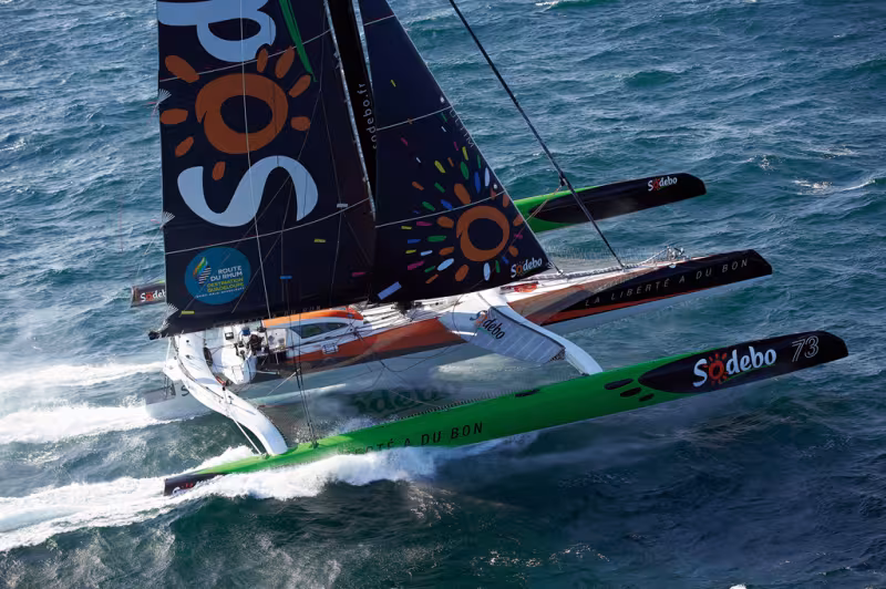 Les trimarans Ultim en ordre dispersé
