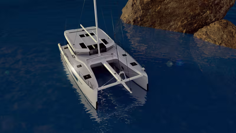 Le bimini est prolongé de 110 cm sur le New Windelo 50 représenté ici (50 cm pour le New 54).