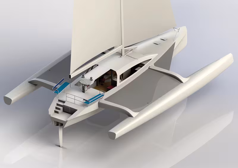Trimaran Rapido 60, comme son nom l'indique...