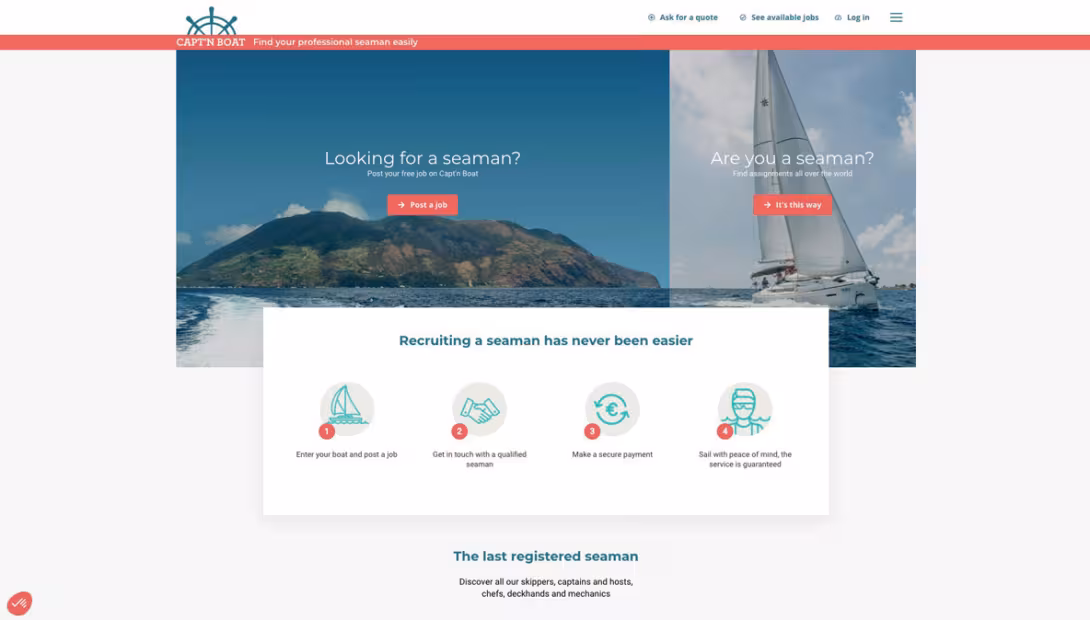 Capt’n Boat est une plateforme uniquement disponible en ligne.