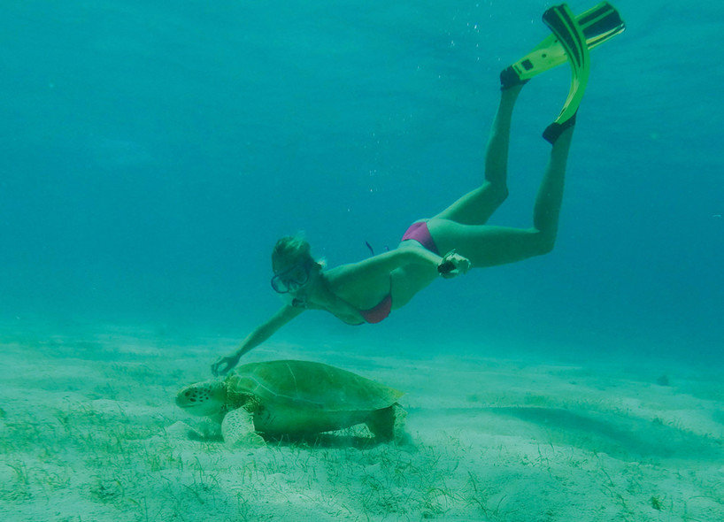 Couple heureux en mer