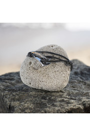 Bracelet Homme Ancre  Spade Design - Cuir - Argenté