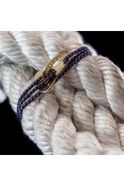 Bracelet Homme Ancre Spade Design - Elastique Bleu /Rouge - Doré