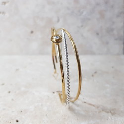 Trio de joncs ouverts Spade Design - Bicolores