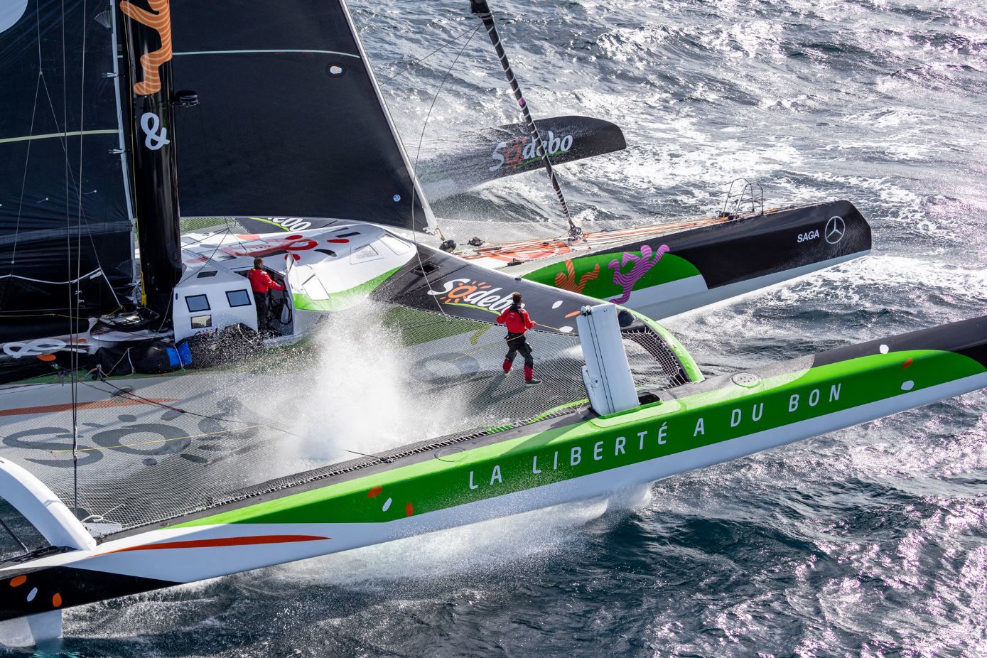 Trophée Jules Verne Sodebo Ultim 3 sur les startingbloks Course au large Multicoques Mag